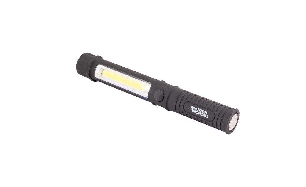 Фонарик магнитный MASTERTOOL 168х24 мм LED+COB LED 3xAAA ABS 94-0806 Харків - зображення 3