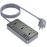 Удлинитель Borofone BAC2 Leya (3USB-A/1C/3xSocket) (1.5m) Херсон