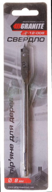 Сверло для дерева GRANITE перьевое 8х152 мм 6-гранный хвостовик ¼" 2-12-008 Харків - зображення 2