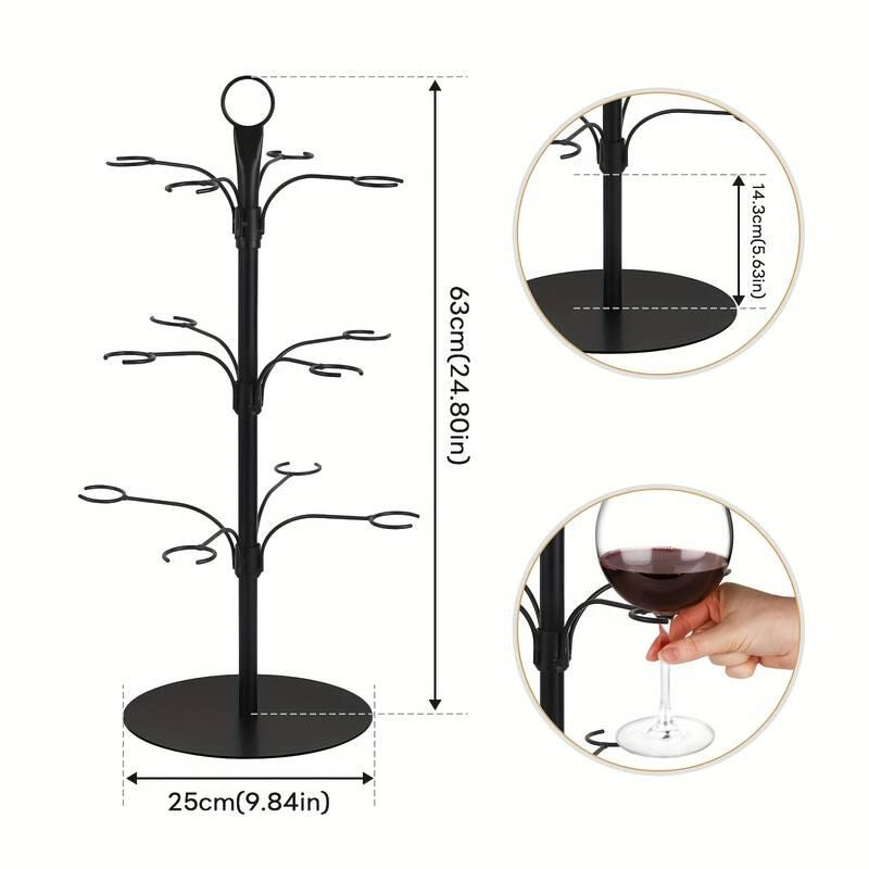 Подставка для коктейльного дерева Leeseph на 12 бокалов черная Одесса - изображение 4