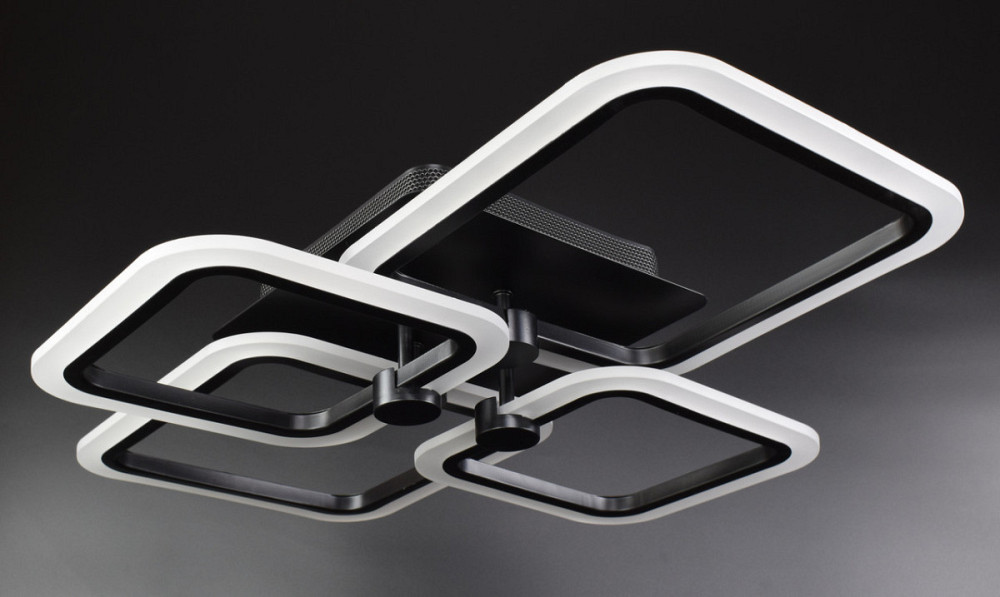 Люстра стельова LED з пультом A2503/2+2-bk Чорний 10х50х60 см. Киев - изображение 1