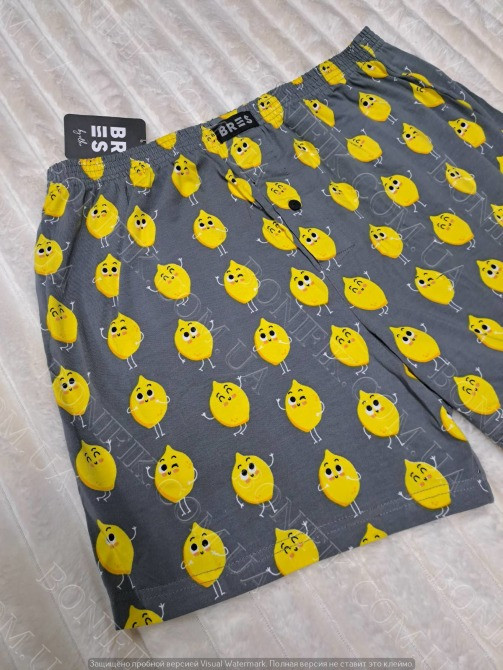 Мужские чёрные семейные трусы с рисунком "Funny Lemon" (арт. MBXK 307/01/125) Кривий Ріг - зображення 3