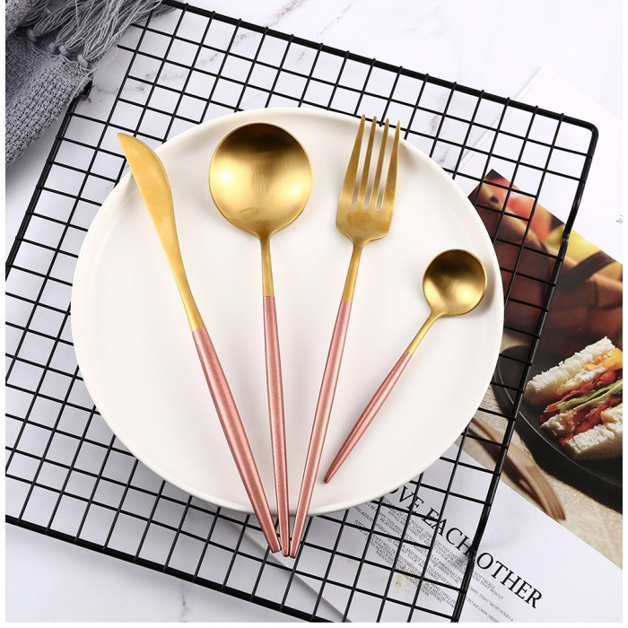 Набор столовых приборов розовый на 2 персоны (код 00466) Київ - зображення 8