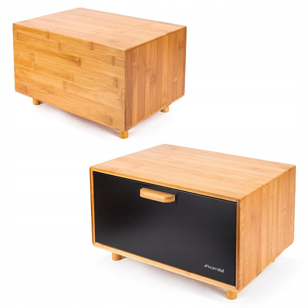 Хлебница Kamille из бамбука с откидной крышкой Чёрная (KM 1123) Одеса - зображення 6