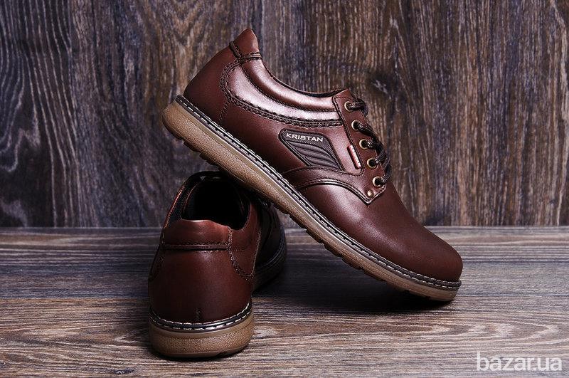 Мужские кожаные туфли Kristan brown Київ - зображення 8