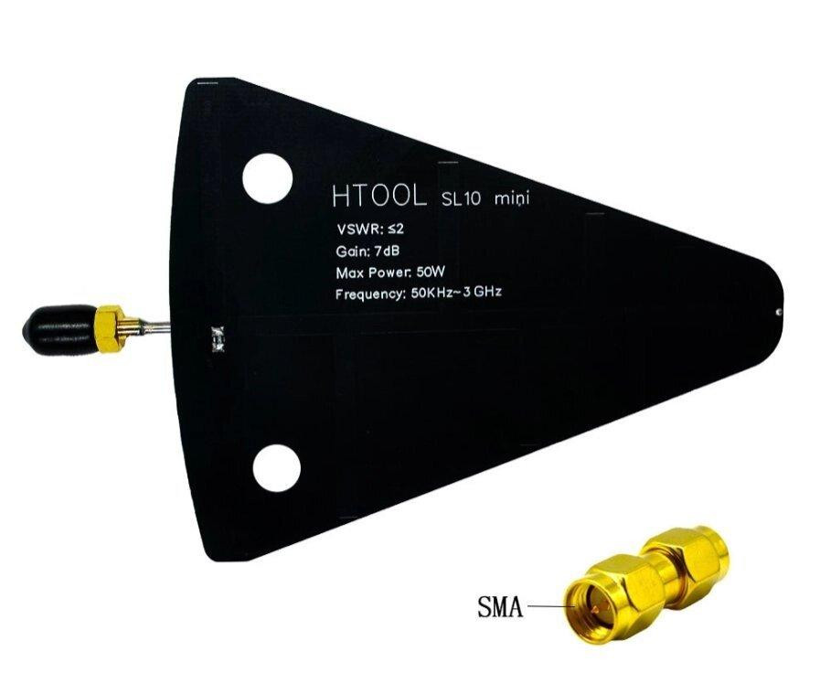 Антенна логопериодическая 50KHz-6GHz 7dB 50W SL10 mini, SMA-female + переходник. Смотрите графики КС Днепр - изображение 1