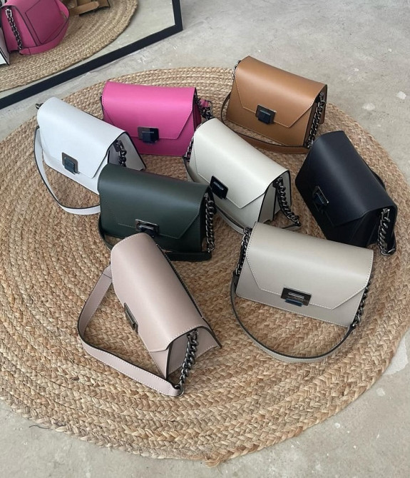 кожаная сумка через плечо женская Италия пудровая , модная повседневная TS000140 Киев - изображение 3