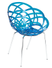 Кресло Papatya Flora-ML прозрачно-синее сиденье, ножки хром Киев