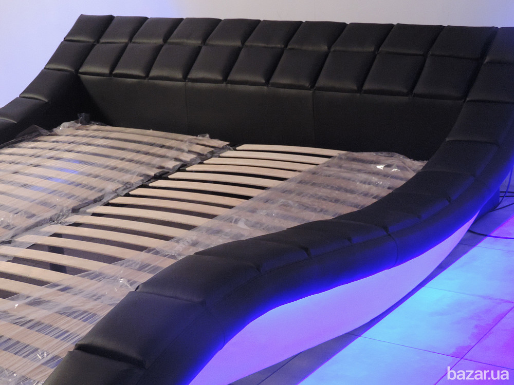 Кожаная двуспальная кровать Alibi с подсветкой. двоспальне ліжко Київ - зображення 2