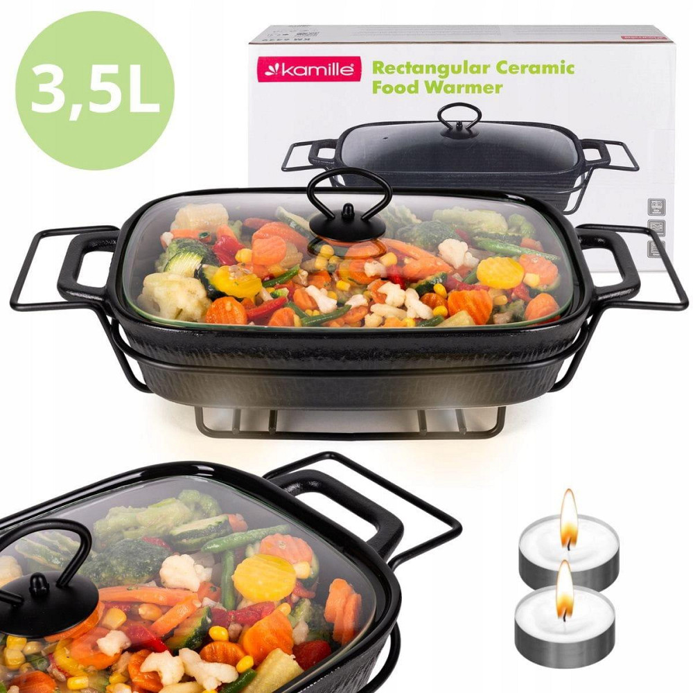 Мармит Kamille керамический прямоугольный 3,5л черный KM 6429 Одесса - изображение 10