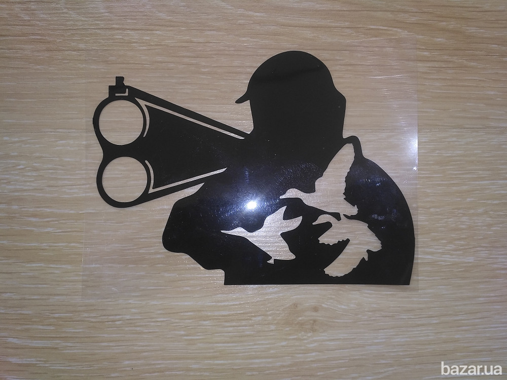 Наклейка на авто или мото Охотник Белая светоотражающая Борисполь - изображение 8