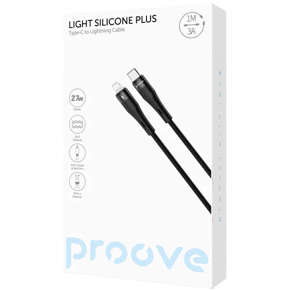 Кабель Proove Light Silicone Plus Type-C to Lightning 1m Black (CCLS27002101) Харків - зображення 2