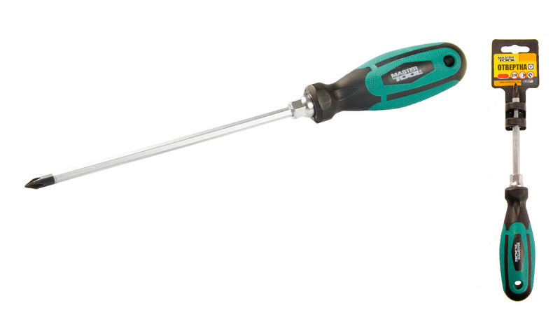 Отвёртка крестовая магнитная MASTERTOOL HEXAGON РН1х150 мм ручка с TPR покрытием 45-8115 Харків - зображення 1