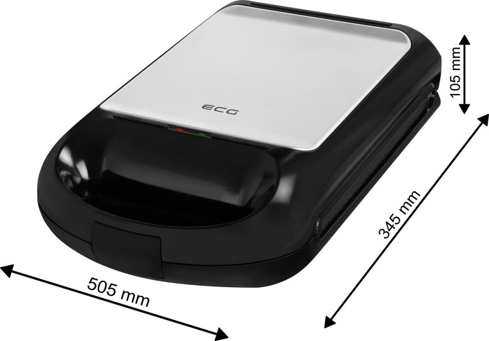 Бутербродница ECG S 4310 QUATTRE 1200 Вт черная Київ - зображення 4