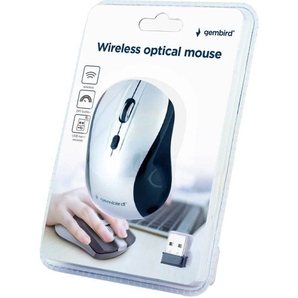 Мишка Gembird Wireless Black/Silver (MUSW-4B-02-BS) Харьков - изображение 3