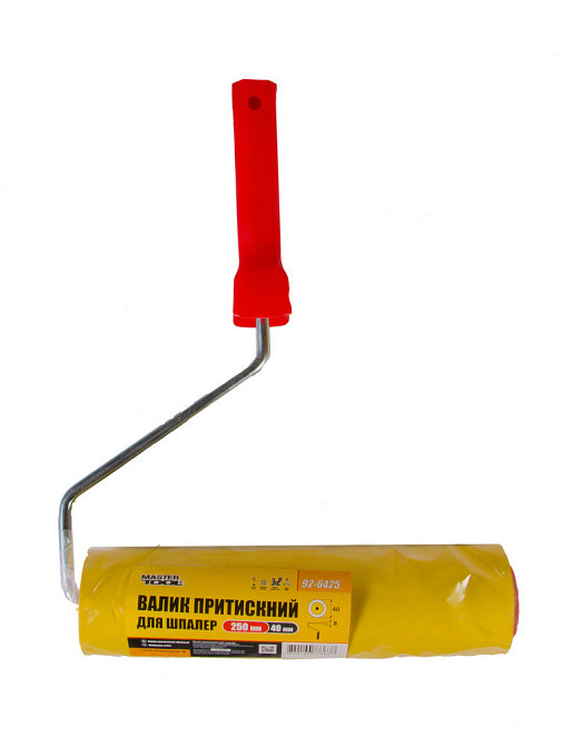 Валик прижимной для обоев MASTERTOOL 58/250 мм Ø 8 мм с ручкой 92-6425 Харьков - изображение 3