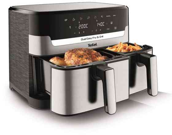Мультипечь Tefal Dual Easy Fry&Grill Air Fryer EY905D10 8.3 л 2700 Вт серебристая Киев