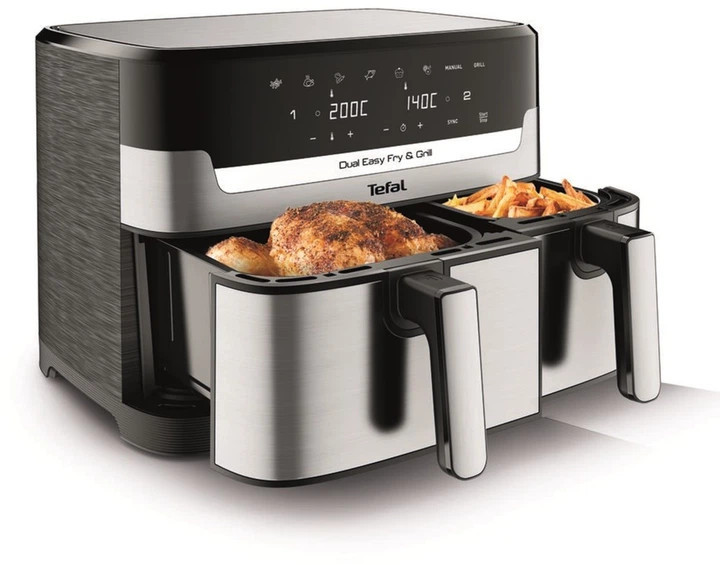 Мультипечь Tefal Dual Easy Fry&Grill Air Fryer EY905D10 8.3 л 2700 Вт серебристая Киев - изображение 2