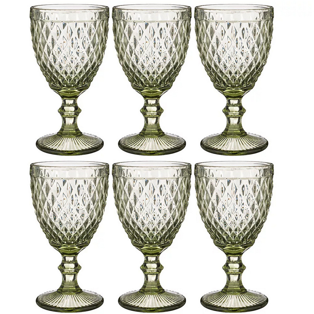 Набор бокалов для вина Elodia Винтаж 240 мл 6 шт изумруд Одеса - зображення 1