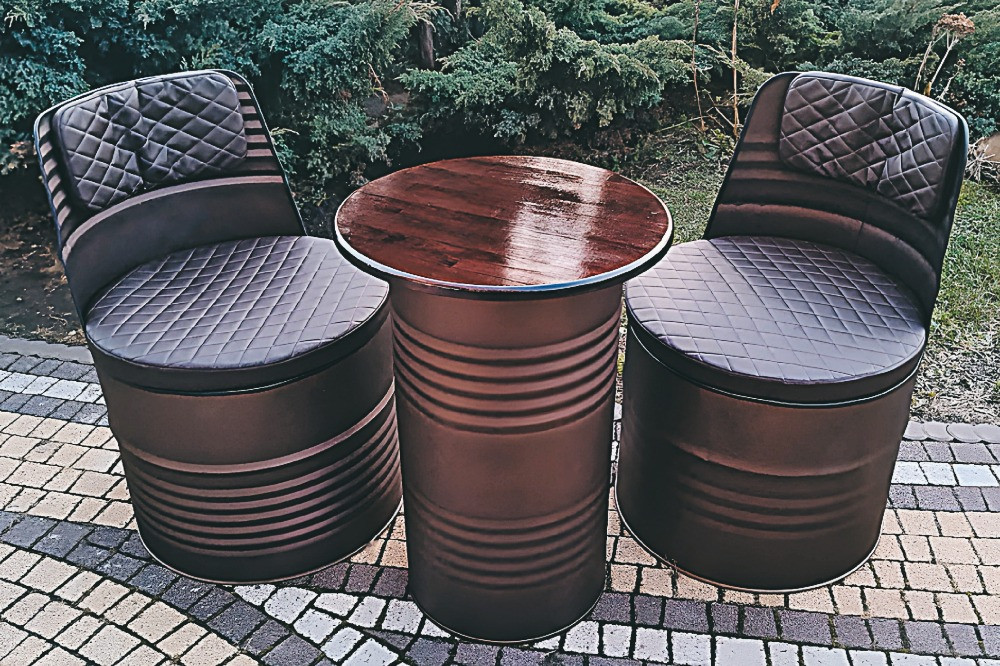 Крісло з металевої бочки з вашим логотипом | Дизайнерські лофт крісла з бочок Киев - изображение 2