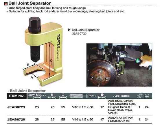 Съемник рулевых и шаровых тяг 23 мм TOPTUL JEAB0723 Харьков