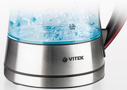 Электрочайник стеклянный Vitek VT-7009-TR Київ - зображення 3