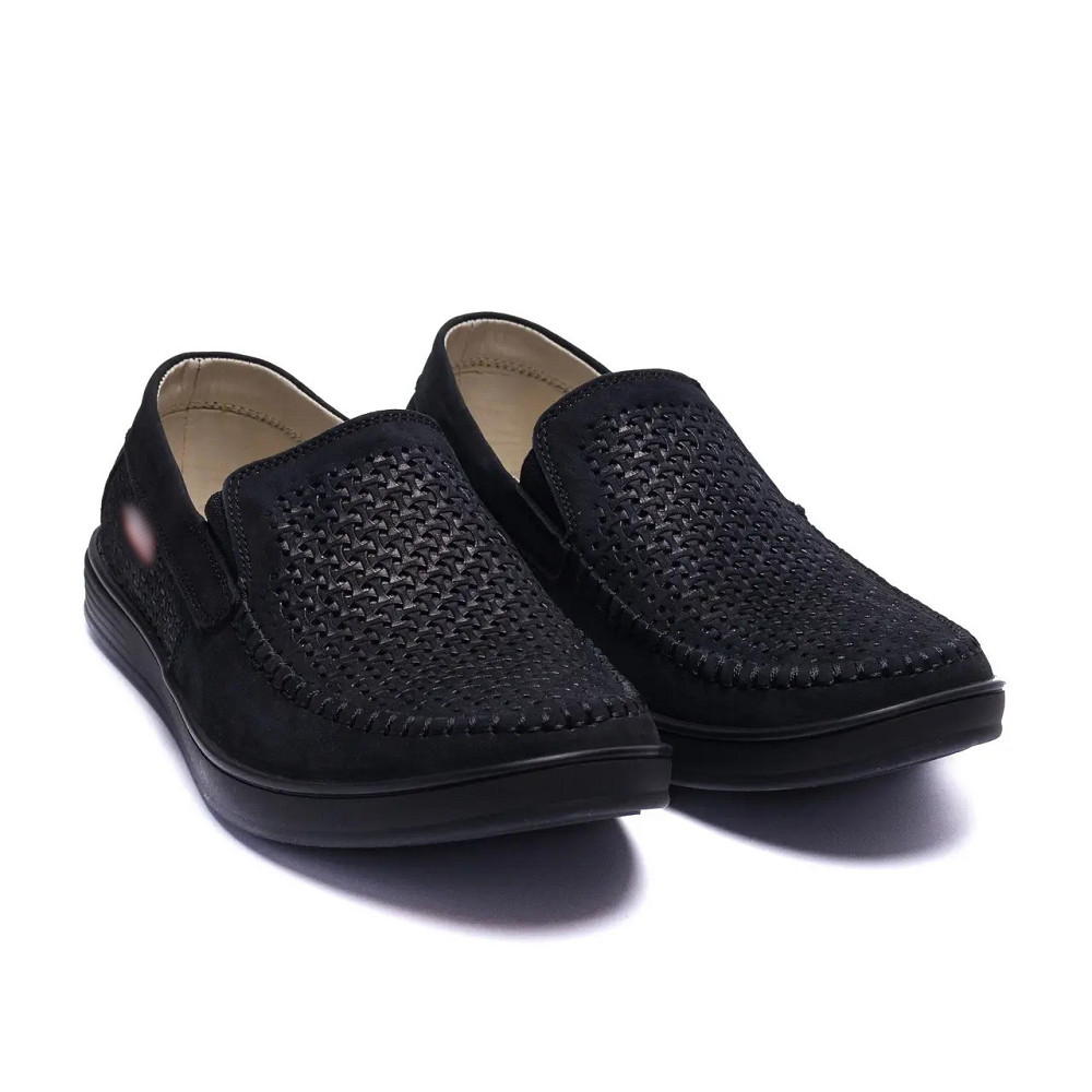 Мужские летние кожаные мокасины  LS перфорация Dark Київ - зображення 2