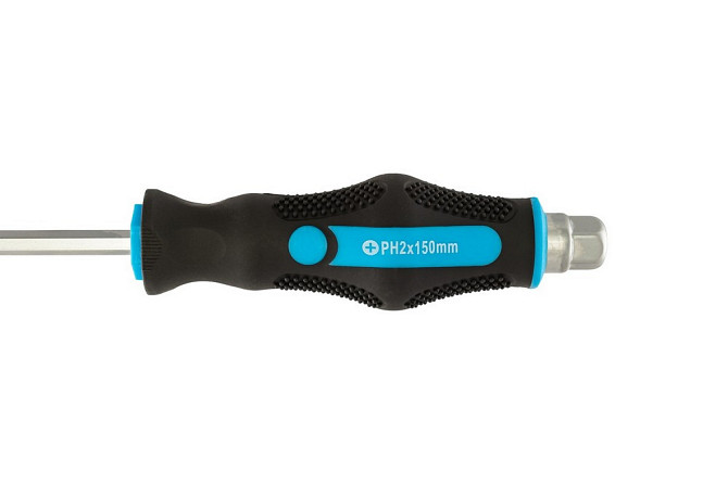 Отвёртка ударная крестовая магнитная MASTERTOOL EXTERNAL HEX PH2х150 мм ручка с TPR покрытием 49-621 Харків - зображення 5