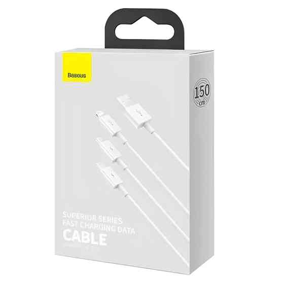 Дата кабель Baseus Superior Series USB to MicroUSB-Lightning-Type-C 3.5A (1.5m) (CAMLTYS) Херсон