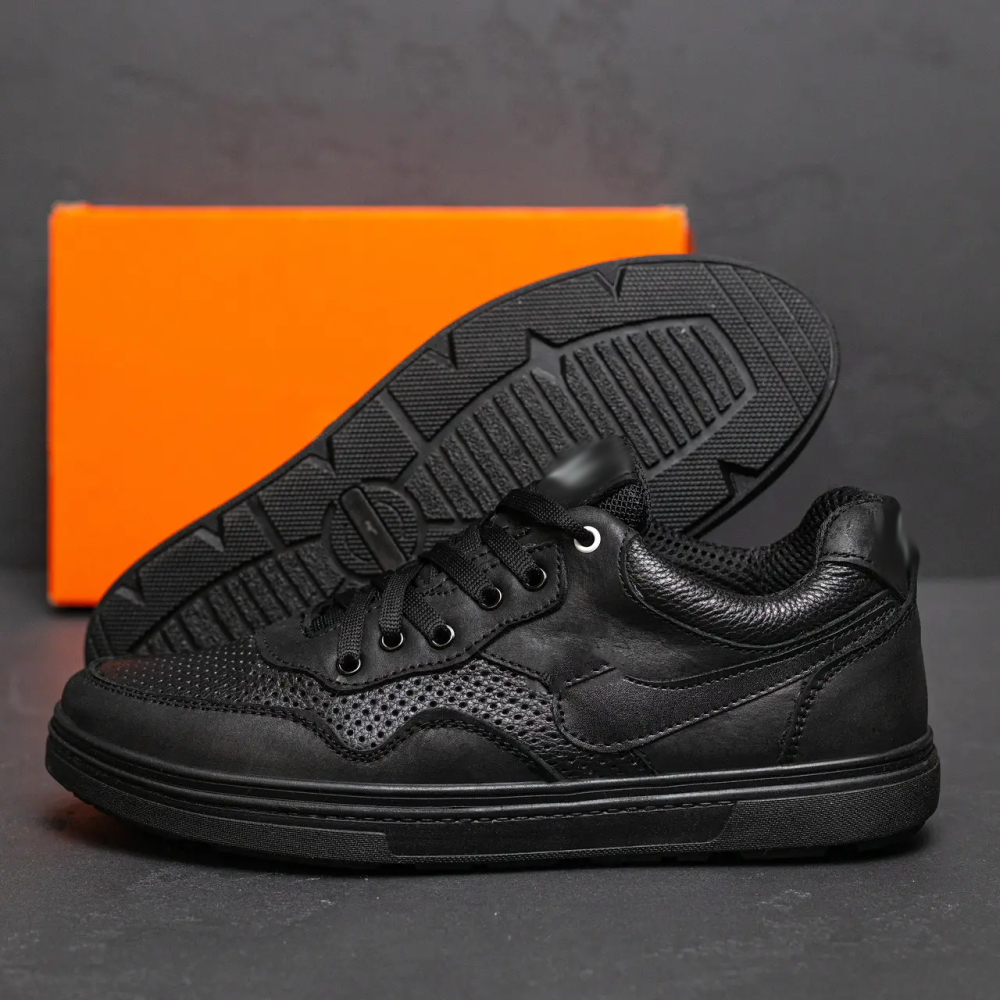 Мужские кожаные летние кроссовки, перфорация Київ - зображення 9