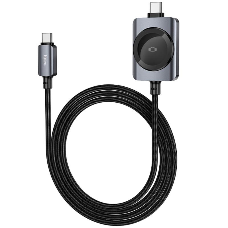 Дата кабель Hoco CW66 2in1 Type-C to iWatch/Type-C PD100W (1.2m) Херсон - зображення 4