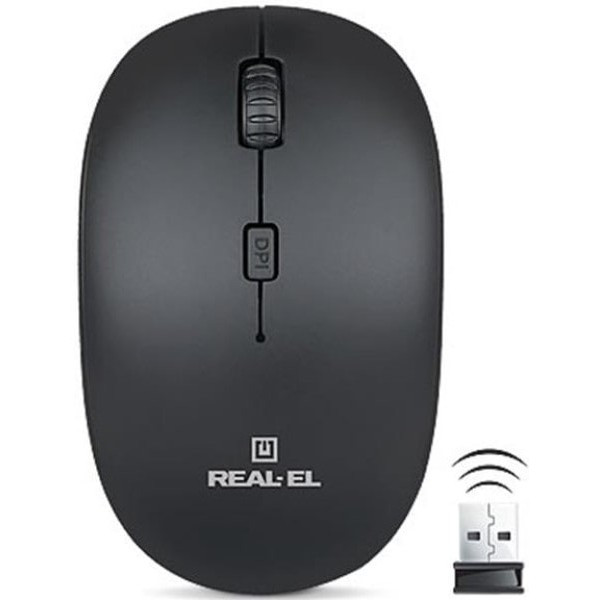 Мишка REAL-EL RM-301 Wireless Black (EL123200022) (Код товару:13922) Харків - зображення 1