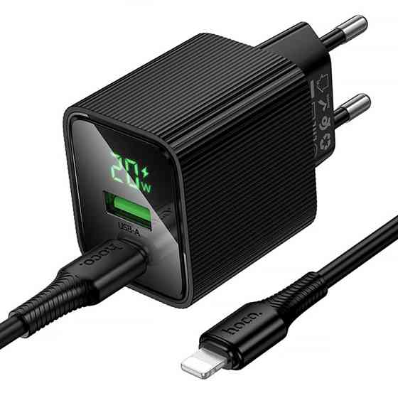 СЗУ Hoco CS83A Excellent with digital display PD20W+QC3.0 (1USB-A/1C) + кабель Type-C to Lightning Херсон