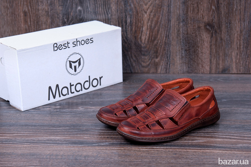 Мужские кожаные летние туфли Matador Brown Київ - зображення 7