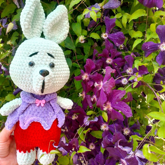 Іграшка м'яка Зайчик дитяча в'язана сувенір подарунок hand made ручна робота Нововолинськ - зображення 1