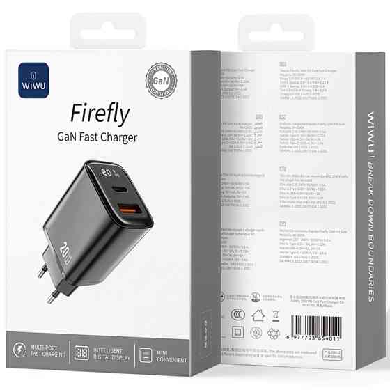 СЗУ WIWU G009 Firefly PD20W+QC3.0 GaN (1USB-A/1C) Херсон