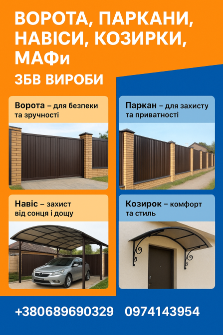 Ворота, заборы, навесы, козырьки, МАФы. ЖБИ изделия Кривий Ріг - зображення 3