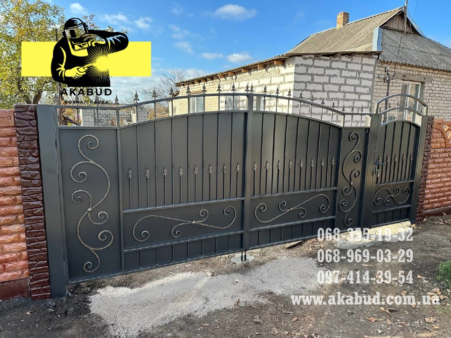 Ворота відкотні з хвірткою (промислові) для дому та бізнесу Кривой Рог - изображение 2