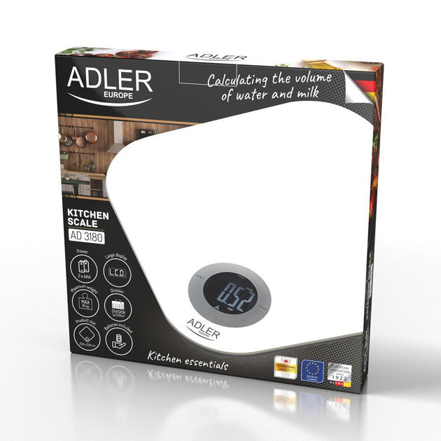Весы кухонные Adler AD 3180 LCD 10 кг белые Київ - зображення 7