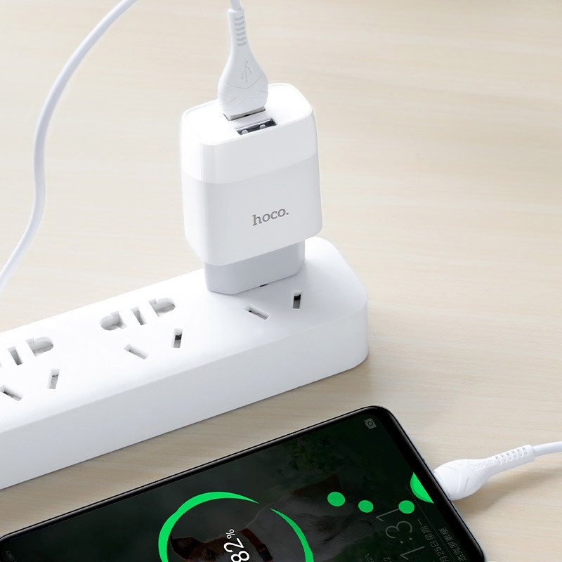 СЗУ Hoco C73A Glorious 2.4A (2USB-A) + кабель USB to Type-C Херсон - зображення 7