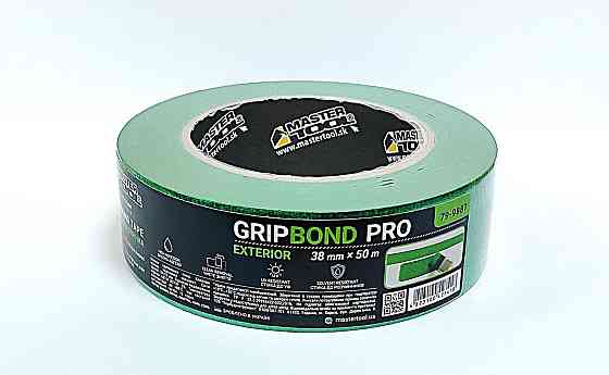 Лента малярная для грубых работ MASTERTOOL GripBond Pro Exterior 38 мм×50 м зеленая 79-9887 Харьков