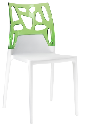 Стул Papatya Ego-Rock белое сиденье, верх прозрачно-зеленый Київ