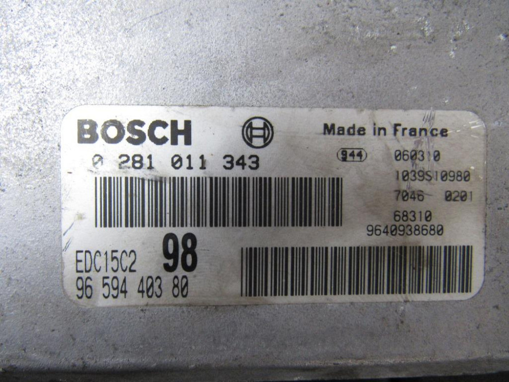 Блок управления двигателем Citroen Jumpy 2.0 1996-2006 (0281011343) Ковель - зображення 3