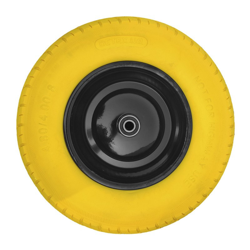 Колесо полиуретановое MASTERTOOL PU 4.0х8 Ø 40 см металлический диск подшипник 79-9828 Харків - зображення 1
