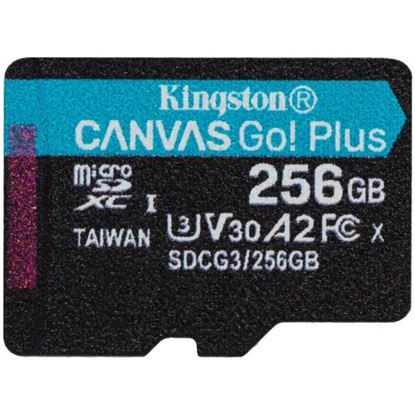 Карта пам'яті Kingston microSDXC 256GB Canvas Go! Plus UHS-I/U3 + адаптер (R170/W90) (SDCG3/256GBSP) Харків - зображення 1