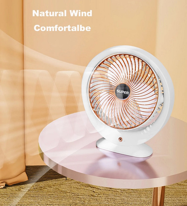 Вентилятор настольний с поворотом 180° 19128 4.5 Вт белый Киев - изображение 6