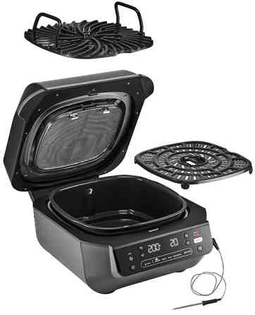 Гриль-барбекю электрический Ninja Foodi Air Grill & Air Fryer с Сooking probe EG351EU 1760 Вт серебр Киев