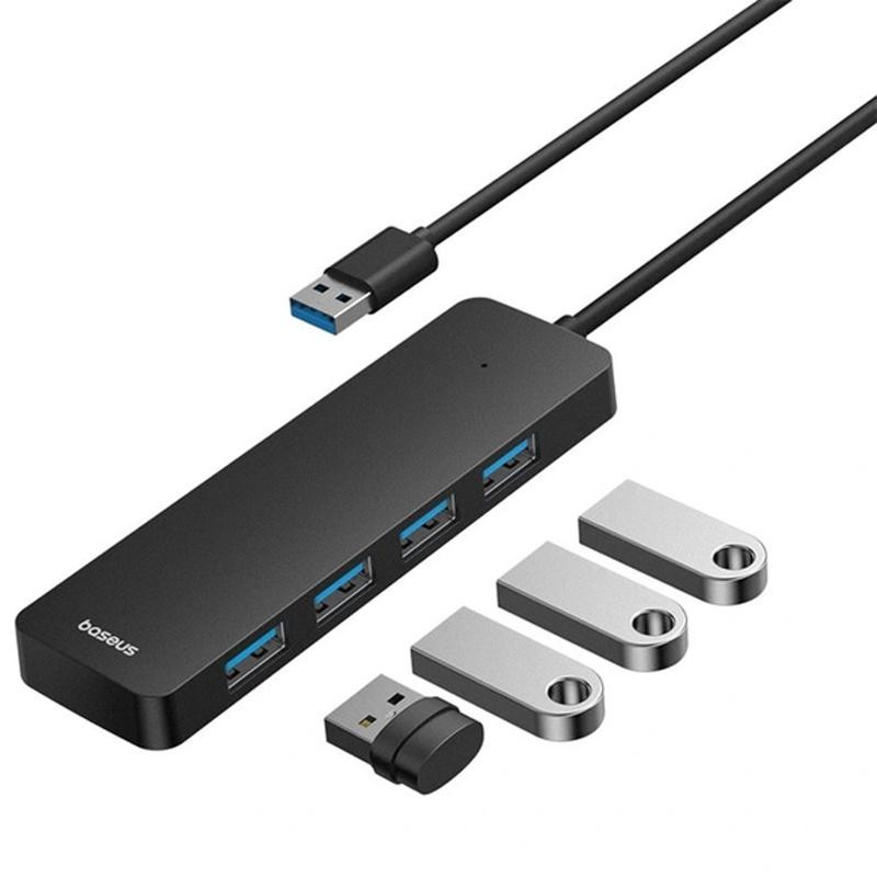 Переходник HUB Baseus UltraJoy Series 4-Port (USB-A to 4xUSB3.0+Type-C) (0.5m) (B0005280B811-04) Херсон - зображення 1