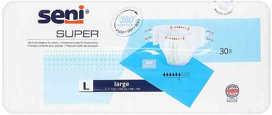 Підгузки для дорослих SUPER SENI LARGE PREMIUM 30 шт, розмір 3/L Хмельницкий
