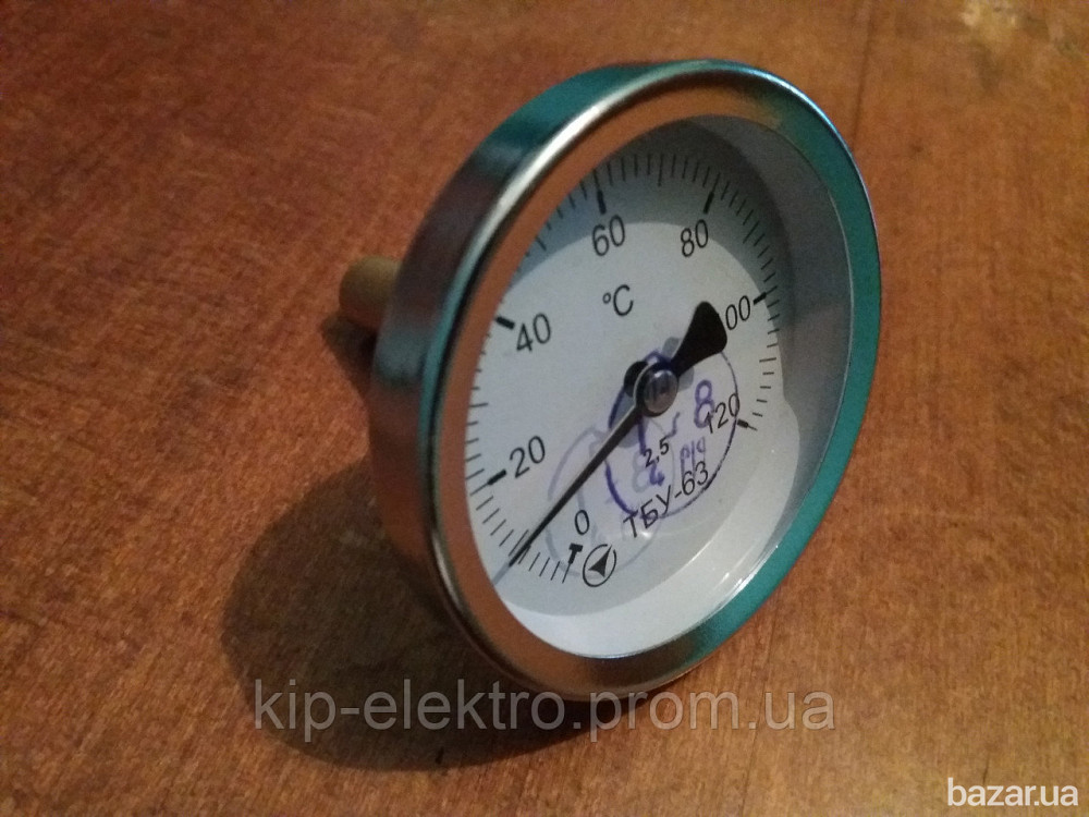 Термометр биметаллический осевой ТБУ-63 (ТБУ 63, ТБУ63, ТБ-63, ТБ-063, ТБ 63, ТБ63, ТБП) Київ - зображення 1